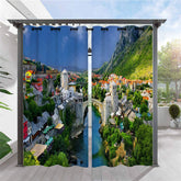Lofaris Waterproof Printed Landscape Outdoor Curtains For Gazebo